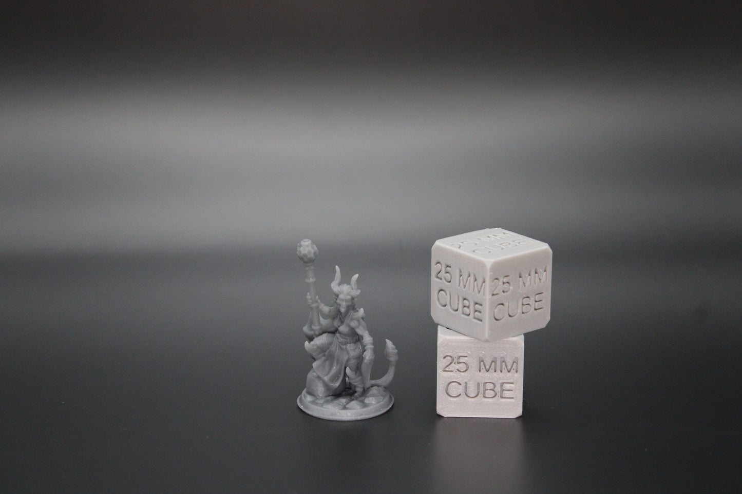 Tiefling Demonkin Female Cleric Mage Staff 32mm Miniature Dnd Skirmish