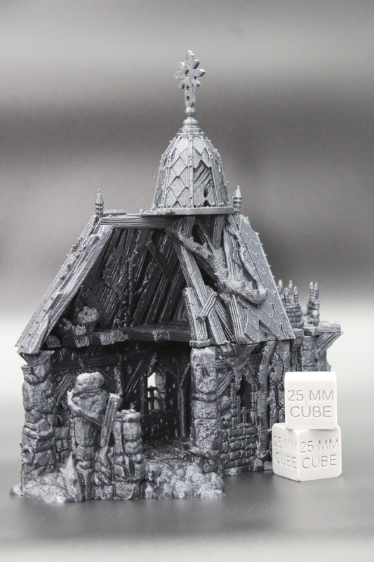Tabletop Terrain Chapel Church Temple Ruin Dnd Skirmish Trench 32mm