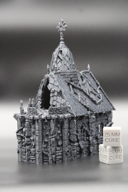 Tabletop Terrain Chapel Church Temple Ruin Dnd Skirmish Trench 32mm