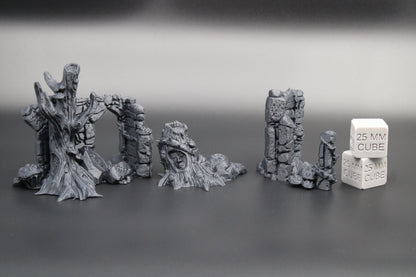 Tabletop Terrain Scenery Ruin Scatter Living Stump Wall Gate Dnd Skirmish 28-32mm