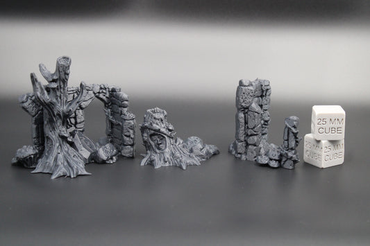 Tabletop Terrain Scenery Ruin Scatter Living Stump Wall Gate Dnd Skirmish 28-32mm