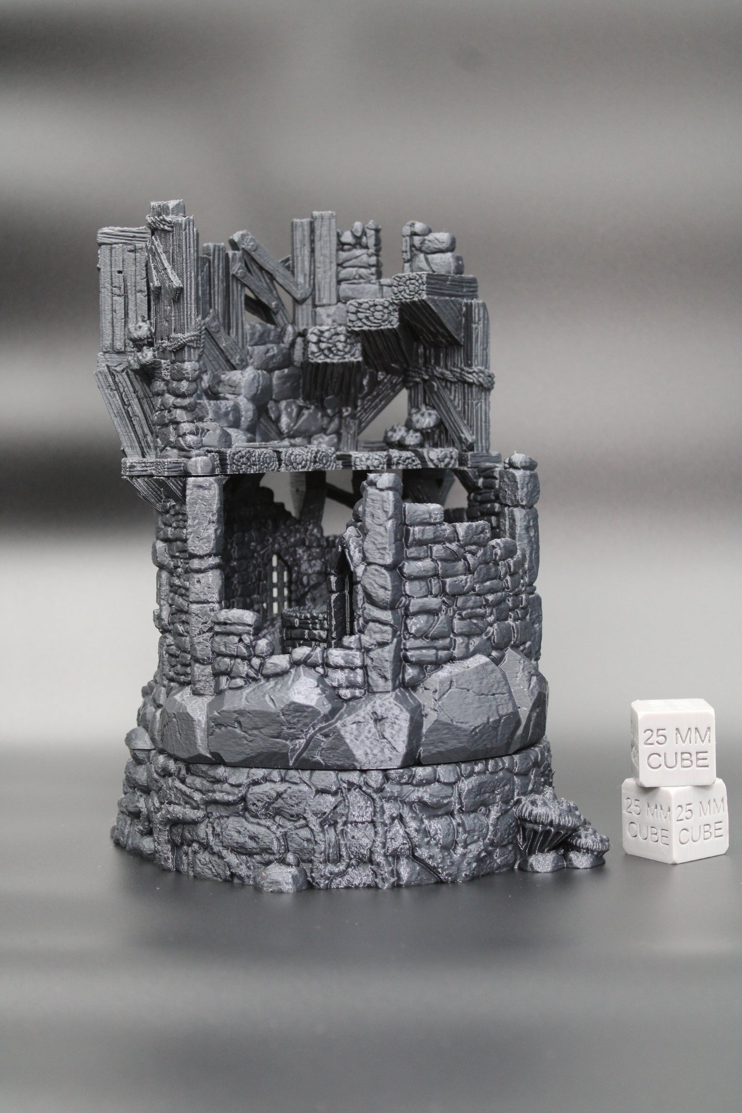 Tabletop Terrain Tower Ruin with Crypt Ossuary Dnd Skirmish Trench 32mm