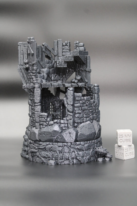 Tabletop Terrain Tower Ruin with Crypt Ossuary Dnd Skirmish Trench 32mm