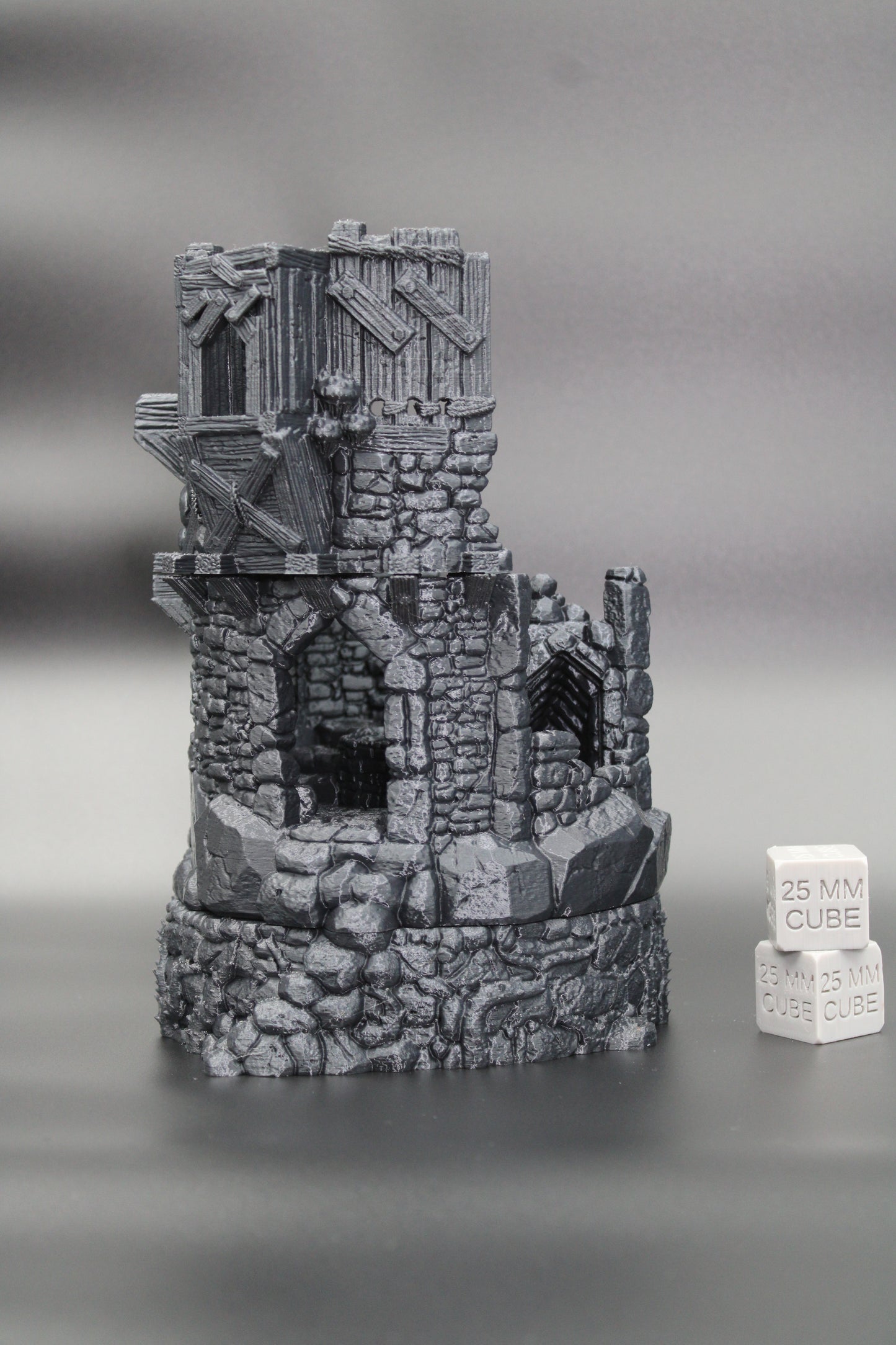 Tabletop Terrain Tower Ruin with Crypt Ossuary Dnd Skirmish Trench 32mm