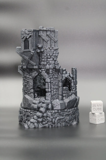 Tabletop Terrain Tower Ruin with Crypt Ossuary Dnd Skirmish Trench 32mm