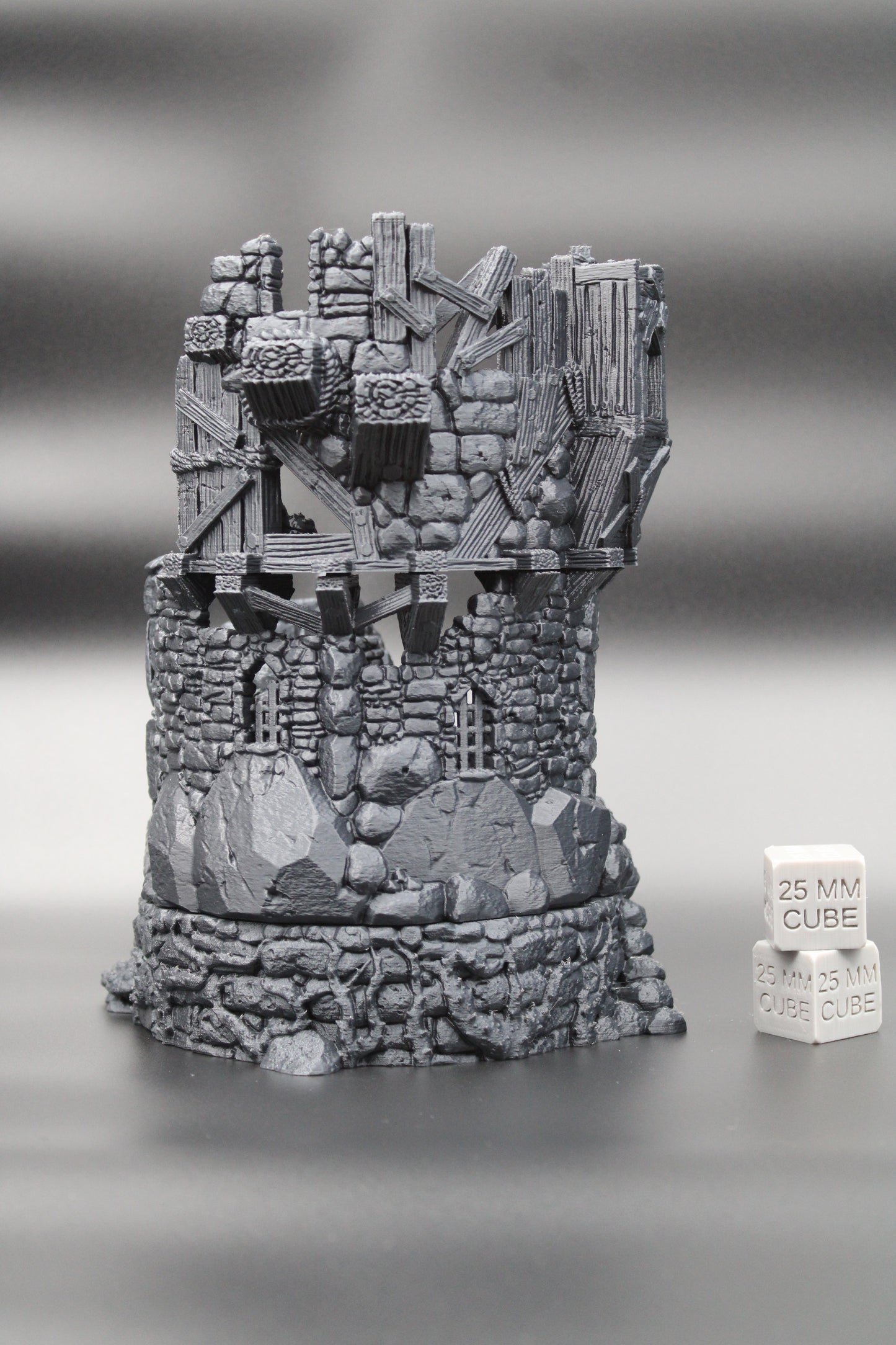 Tabletop Terrain Tower Ruin with Crypt Ossuary Dnd Skirmish Trench 32mm