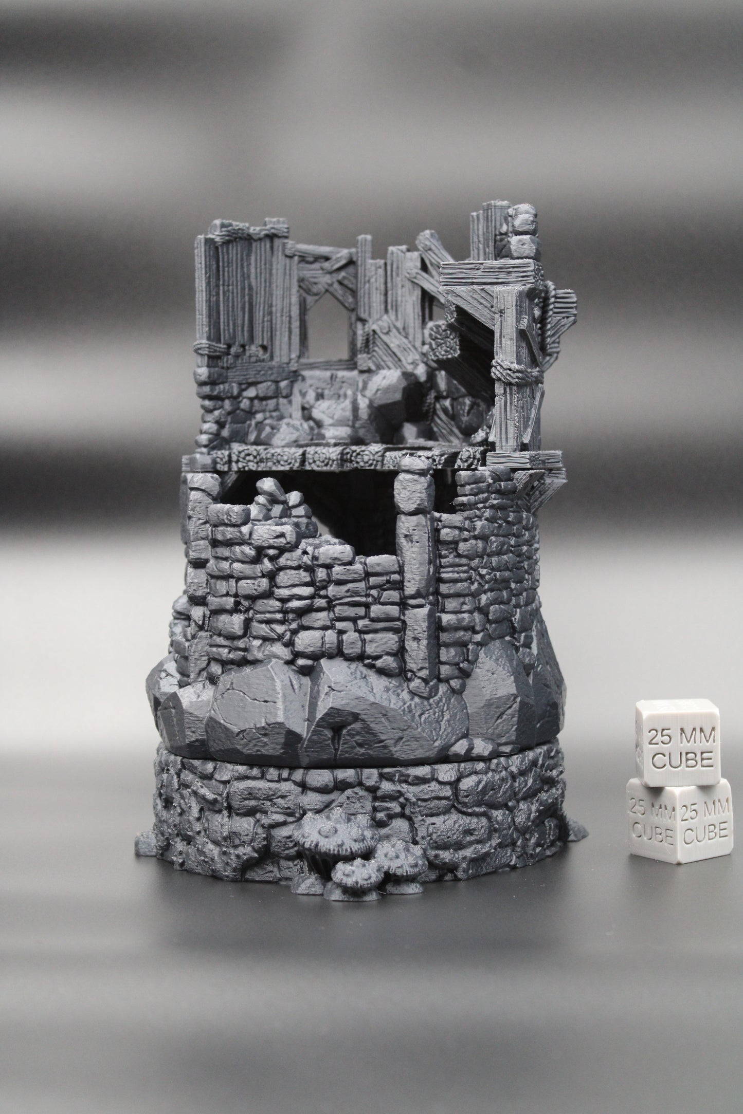 Tabletop Terrain Tower Ruin with Crypt Ossuary Dnd Skirmish Trench 32mm