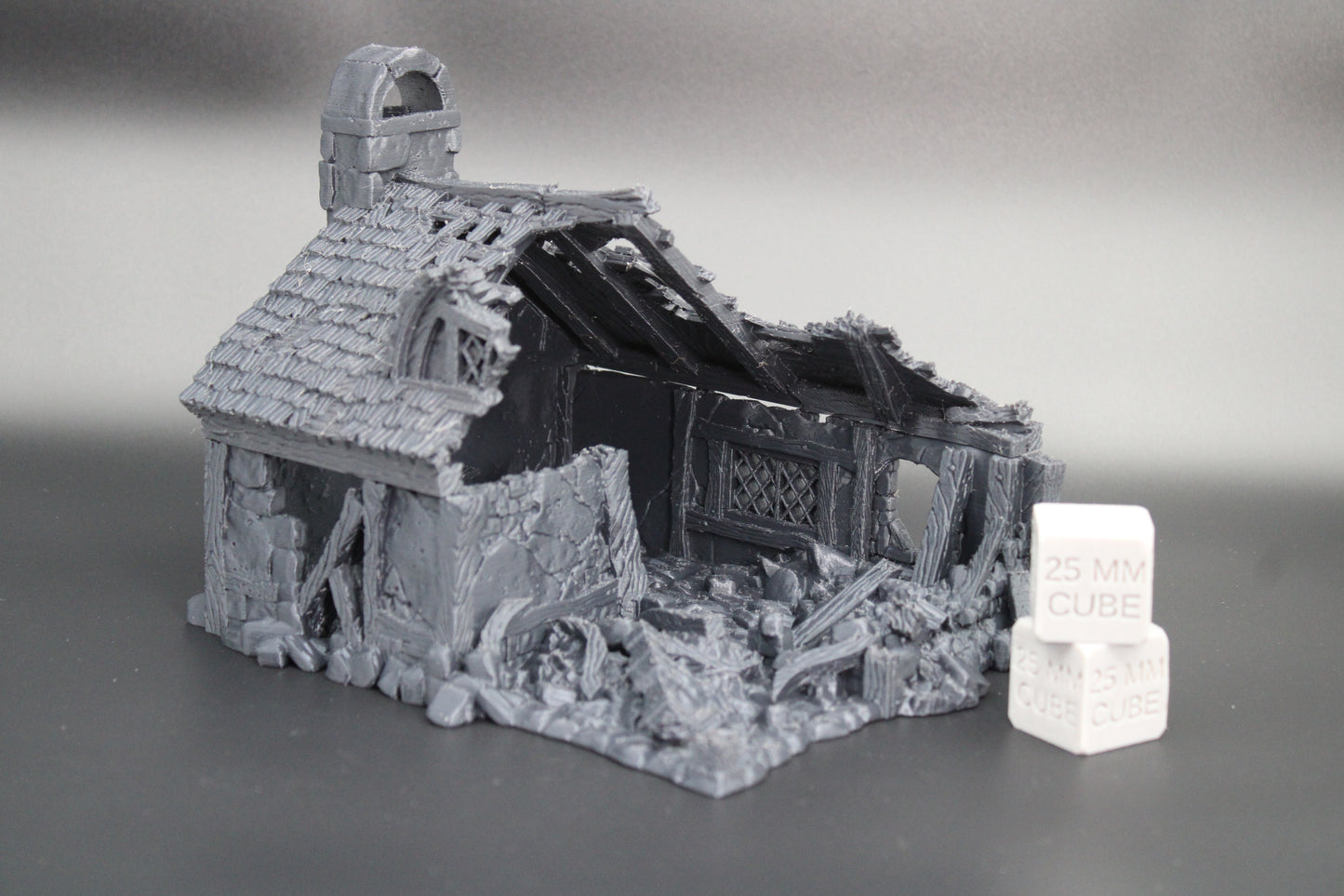 Tabletop Terrain Cottage House Ruins Dnd RPG wargame skirmish 28 32mm