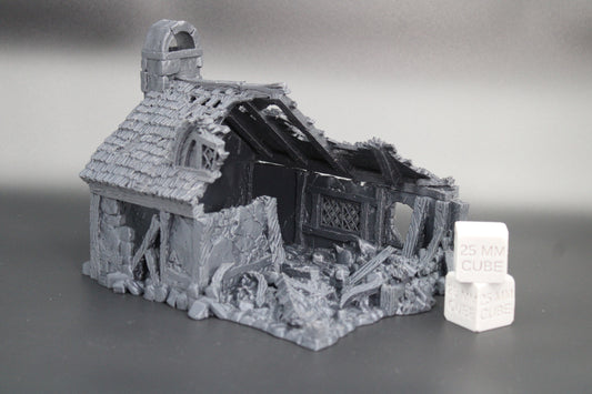 Tabletop Terrain Cottage House Ruins Dnd RPG wargame skirmish 28 32mm