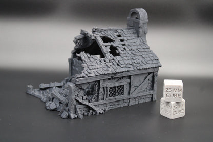 Tabletop Terrain Cottage House Ruins Dnd RPG wargame skirmish 28 32mm