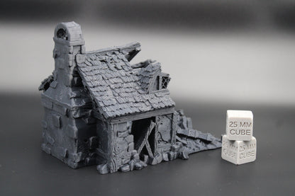 Tabletop Terrain Cottage House Ruins Dnd RPG wargame skirmish 28 32mm
