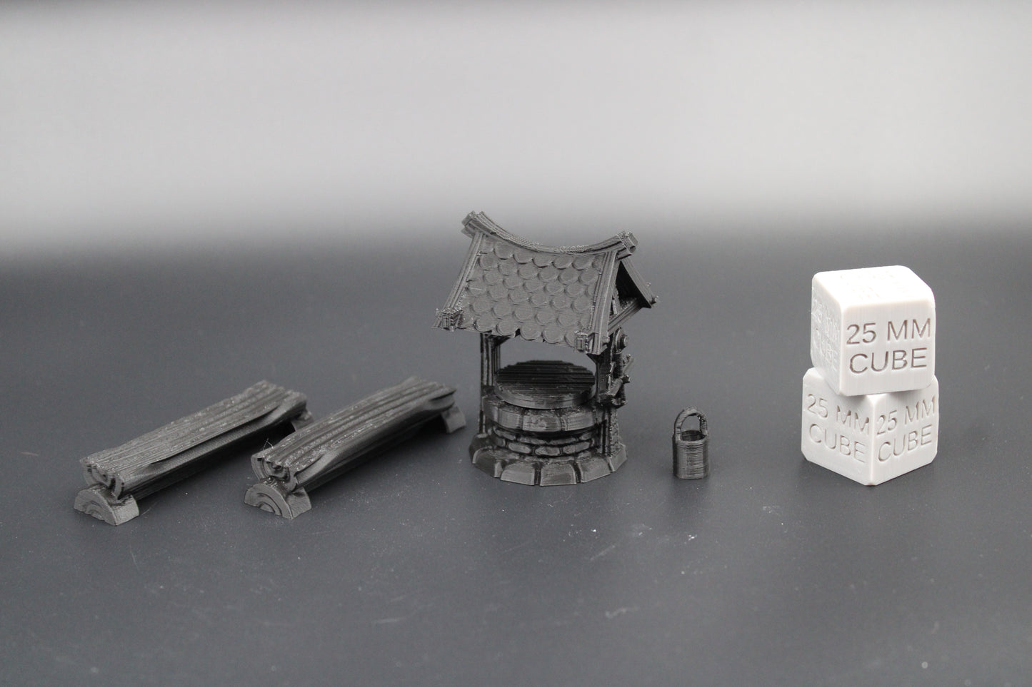 Tabletop Town Center Well Bucket Benches Dnd RPG Wargame Skirmish 28mm