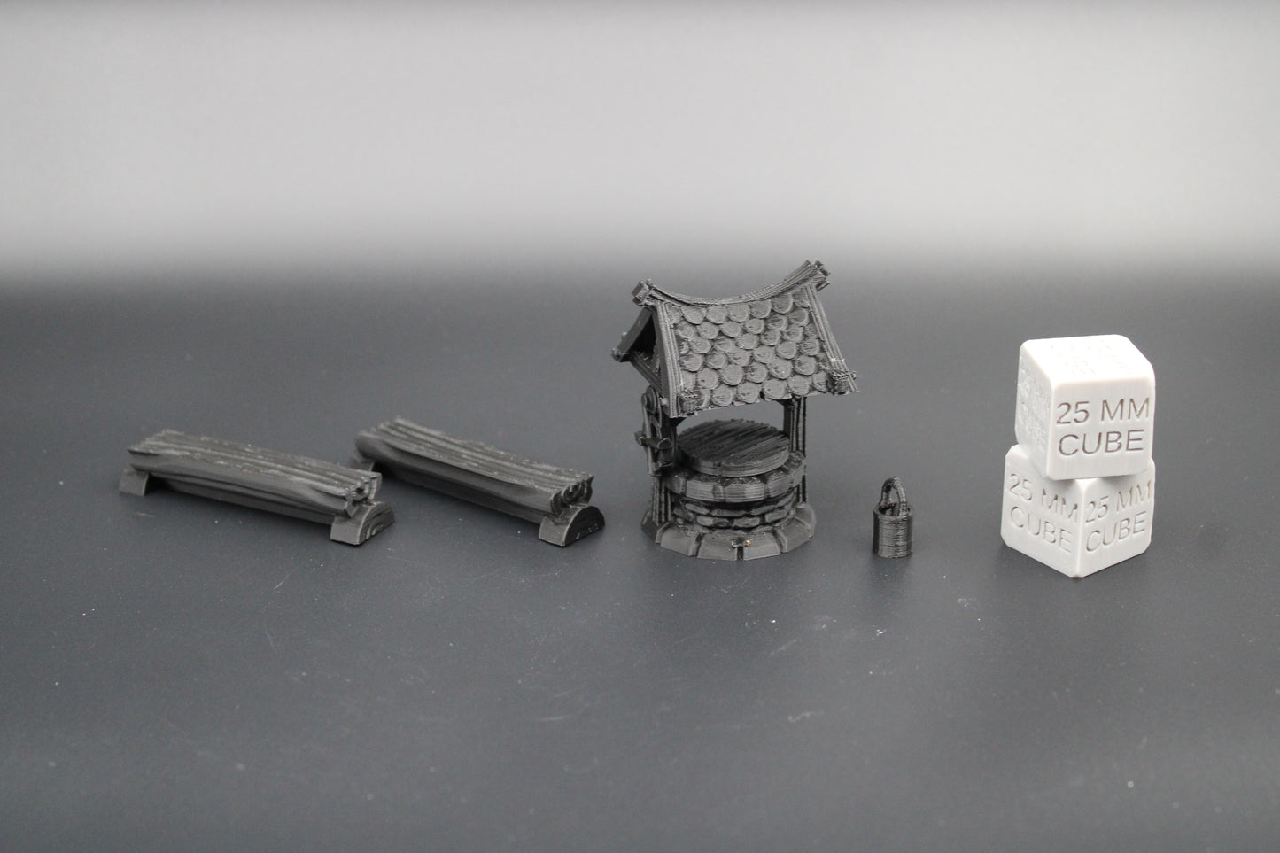 Tabletop Town Center Well Bucket Benches Dnd RPG Wargame Skirmish 28mm