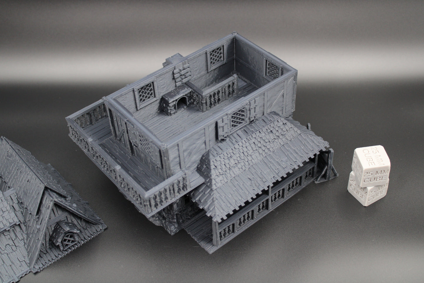 Tabletop Town Medieval Rustic 2 Story House Porch Dnd RPG Wargame Skirmish 28mm