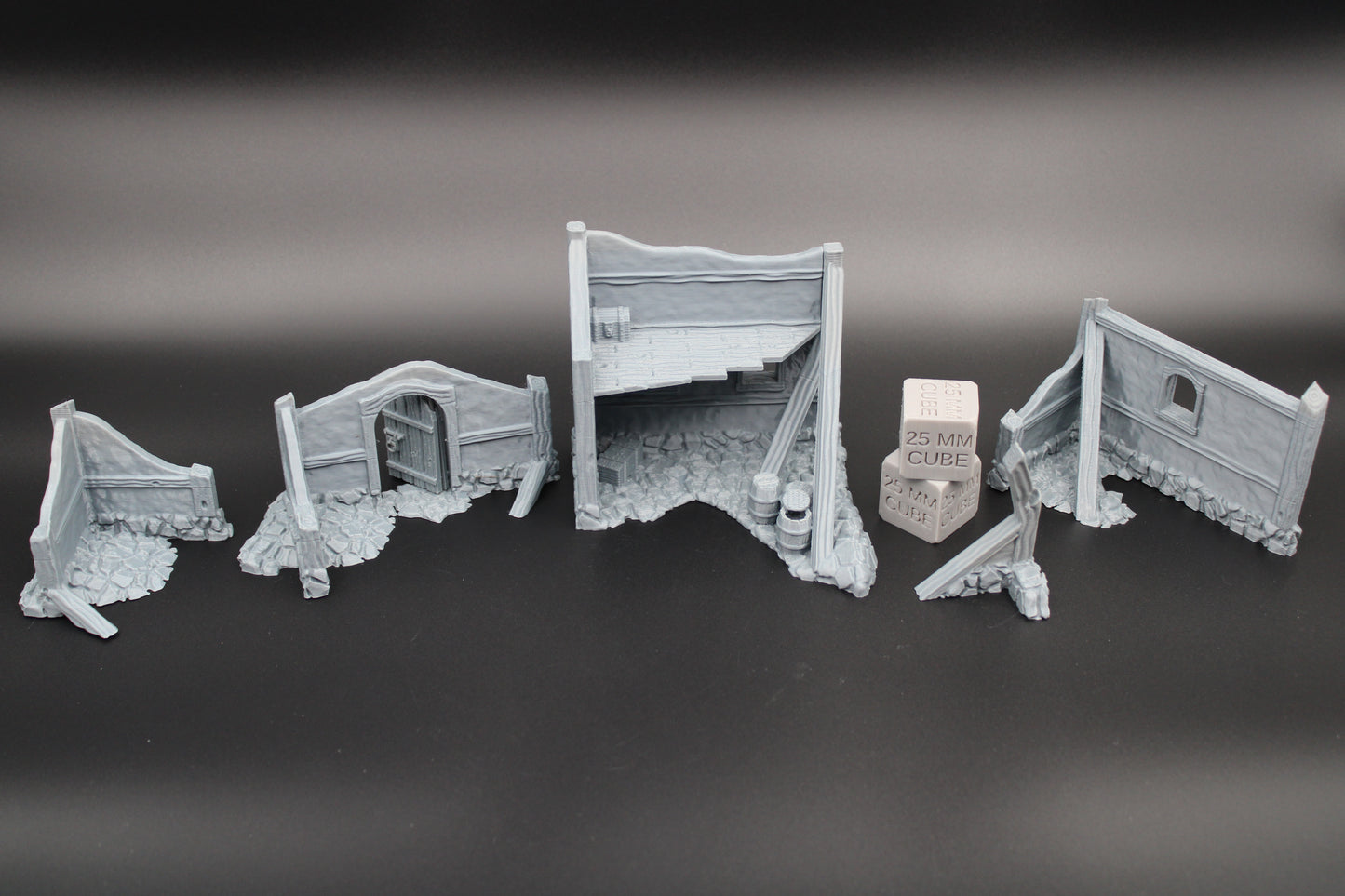 Tudor House Ruin Set Timber Frame Medieval RPG wargame skirmish tabletop 28mm