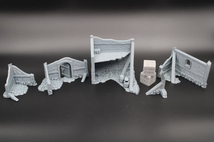 Tudor House Ruin Set Timber Frame Medieval RPG wargame skirmish tabletop 28mm
