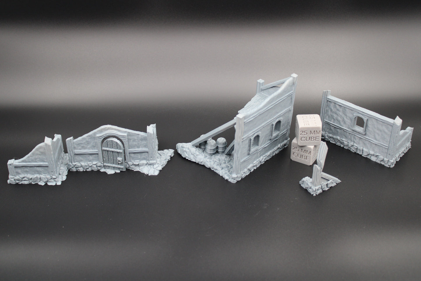 Tudor House Ruin Set Timber Frame Medieval RPG wargame skirmish tabletop 28mm