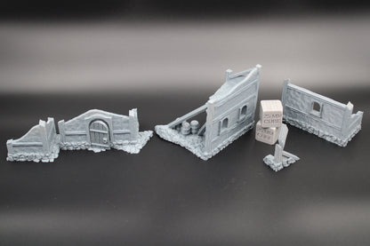 Tudor House Ruin Set Timber Frame Medieval RPG wargame skirmish tabletop 28mm