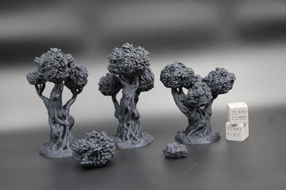 Tabletop Terrain Modular Tree Shrub Scatter Dnd RPG Wargame Skirmish 28mm