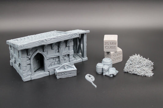 Tabletop Terrain Medieval Store House Dnd RPG wargame skirmish 28-32mm