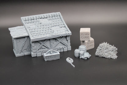 Tabletop Terrain Medieval Store House Dnd RPG wargame skirmish 28-32mm