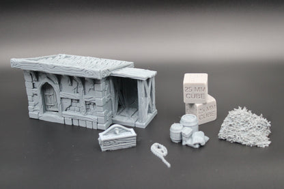 Tabletop Terrain Medieval Store House Dnd RPG wargame skirmish 28-32mm