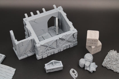 Tabletop Terrain Medieval Store House Dnd RPG wargame skirmish 28-32mm