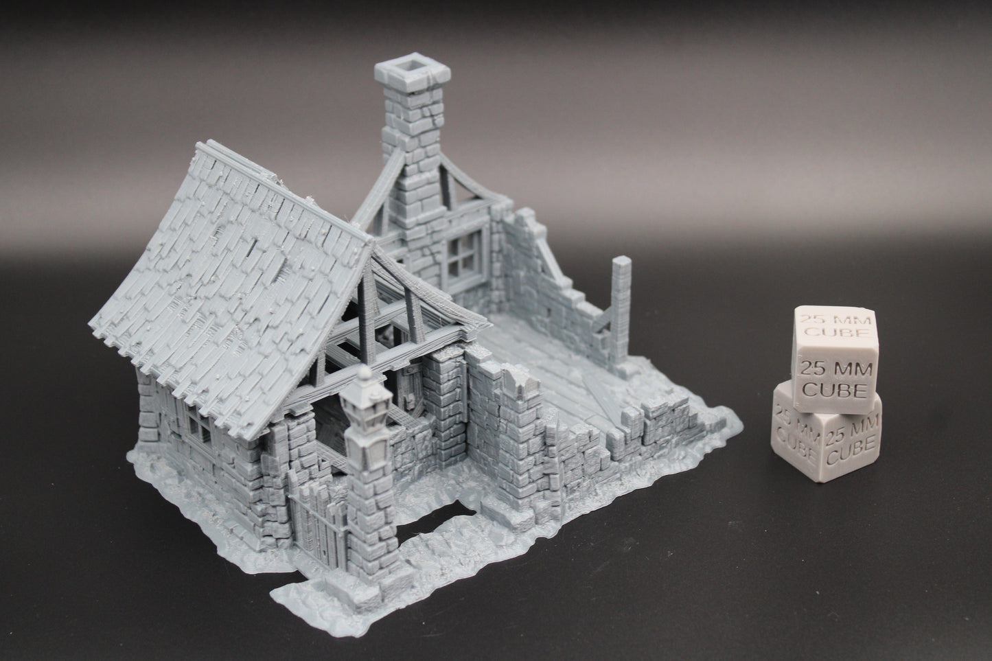 Tabletop Terrain Medieval Ruins Cottage House Chimney Dnd RPG wargame skirmish 28mm