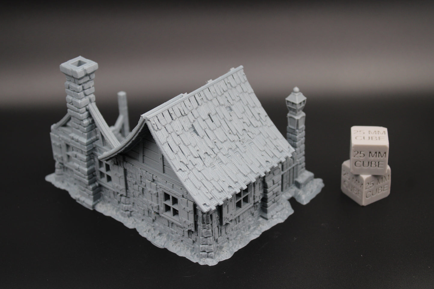 Tabletop Terrain Medieval Ruins Cottage House Chimney Dnd RPG wargame skirmish 28mm