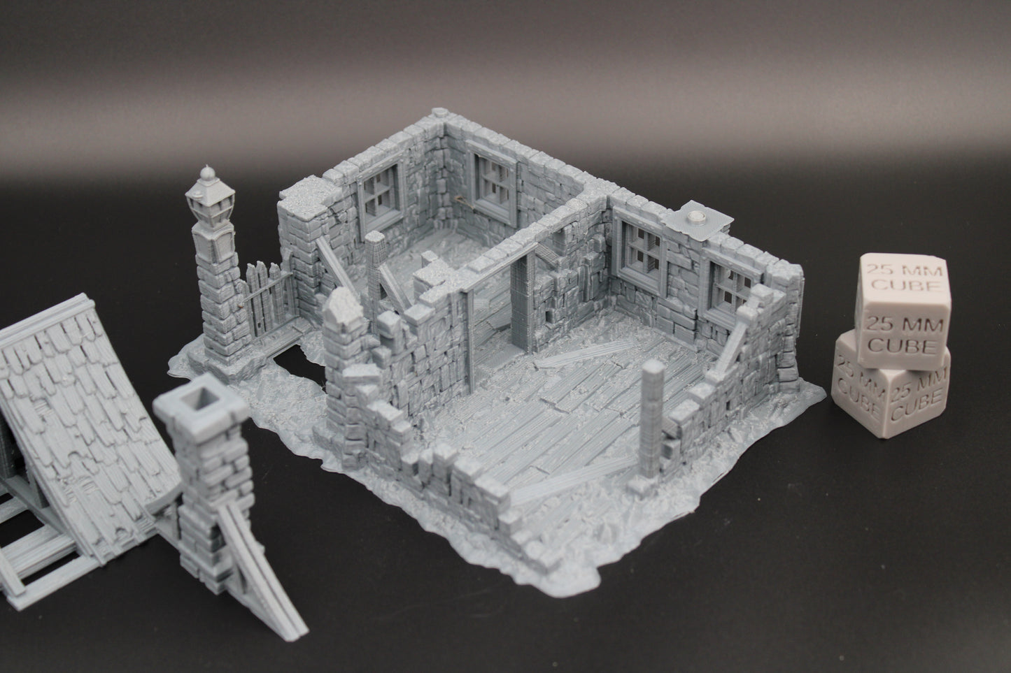 Tabletop Terrain Medieval Ruins Cottage House Chimney Dnd RPG wargame skirmish 28mm
