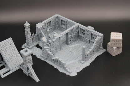 Tabletop Terrain Medieval Ruins Cottage House Chimney Dnd RPG wargame skirmish 28mm