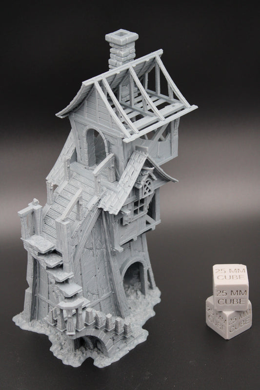 Tabletop Terrain Fantasy Cottage Tower House Ruin Dnd RPG wargame skirmish 28mm