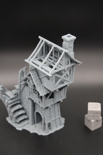 Tabletop Terrain Fantasy Cottage Tower House Ruin Dnd RPG wargame skirmish 28mm