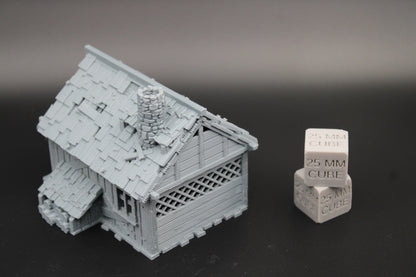 Tabletop Terrain Fantasy Woodsman Hunter Cabin Dnd RPG wargame skirmish 28mm