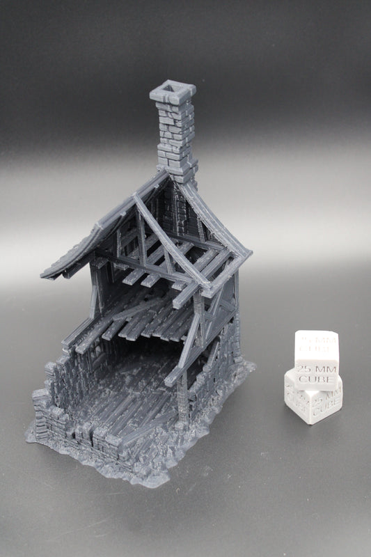 Tabletop Terrain Fantasy 3 Story Cabin Ruin Dnd RPG wargame skirmish 28mm