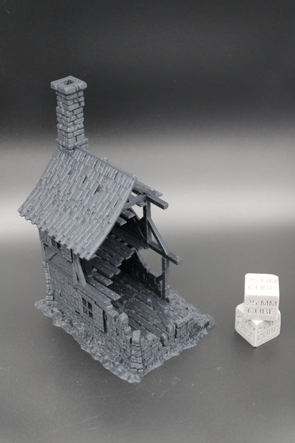 Tabletop Terrain Fantasy 3 Story Cabin Ruin Dnd RPG wargame skirmish 28mm