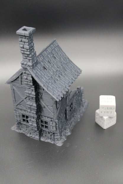Tabletop Terrain Fantasy 3 Story Cabin Ruin Dnd RPG wargame skirmish 28mm