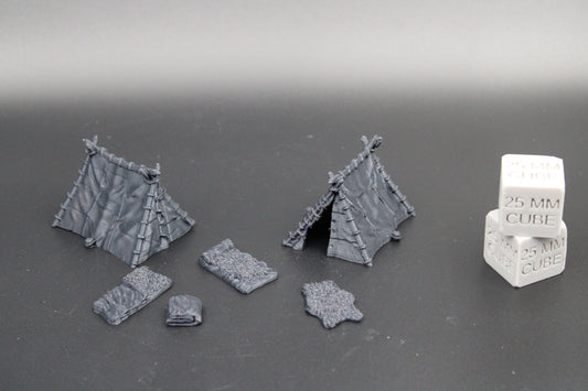 Tabletop Terrain Bandit Hunter Fur Pelt Camp Tent Set Dnd RPG wargame skirmish 28mm