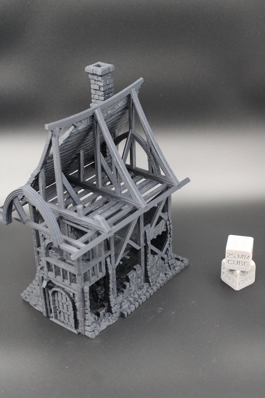 Tabletop Terrain Fantasy Row House Ruin Dnd RPG wargame skirmish 28mm
