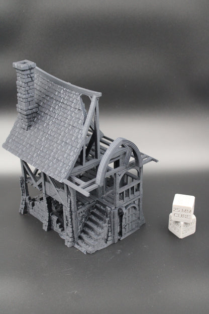 Tabletop Terrain Fantasy Row House Ruin Dnd RPG wargame skirmish 28mm