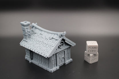 Tabletop Terrain Fantasy Woodsman Hunter Cabin Lodge Dnd RPG wargame skirmish 28mm