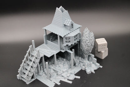 Tabletop Terrain Fantasy Multi Level House Ruin Dnd RPG wargame skirmish 28mm