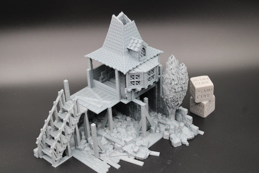 Tabletop Terrain Fantasy Multi Level House Ruin Dnd RPG wargame skirmish 28mm