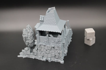 Tabletop Terrain Fantasy Multi Level House Ruin Dnd RPG wargame skirmish 28mm