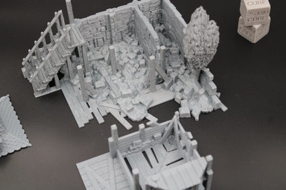 Tabletop Terrain Fantasy Multi Level House Ruin Dnd RPG wargame skirmish 28mm