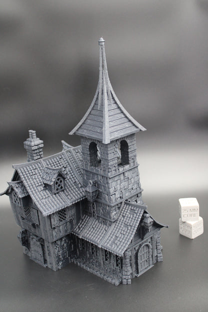 Tabletop Terrain Fantasy Chapel Tower House Dnd RPG wargame skirmish 28mm