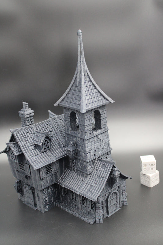 Tabletop Terrain Fantasy Chapel Tower House Dnd RPG wargame skirmish 28mm