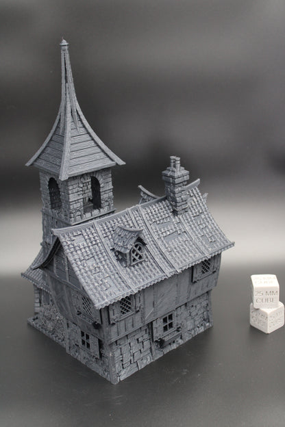 Tabletop Terrain Fantasy Chapel Tower House Dnd RPG wargame skirmish 28mm