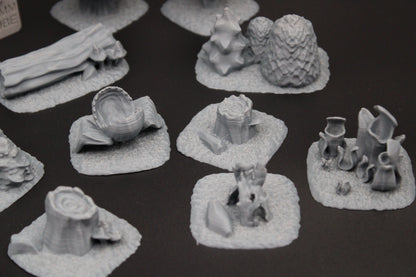 Tabletop Terrain Forest Scatter Tree Stump Shrub Set Dnd RPG Wargame Skirmish 28mm