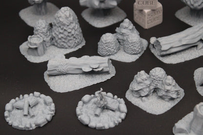 Tabletop Terrain Forest Scatter Tree Stump Shrub Set Dnd RPG Wargame Skirmish 28mm